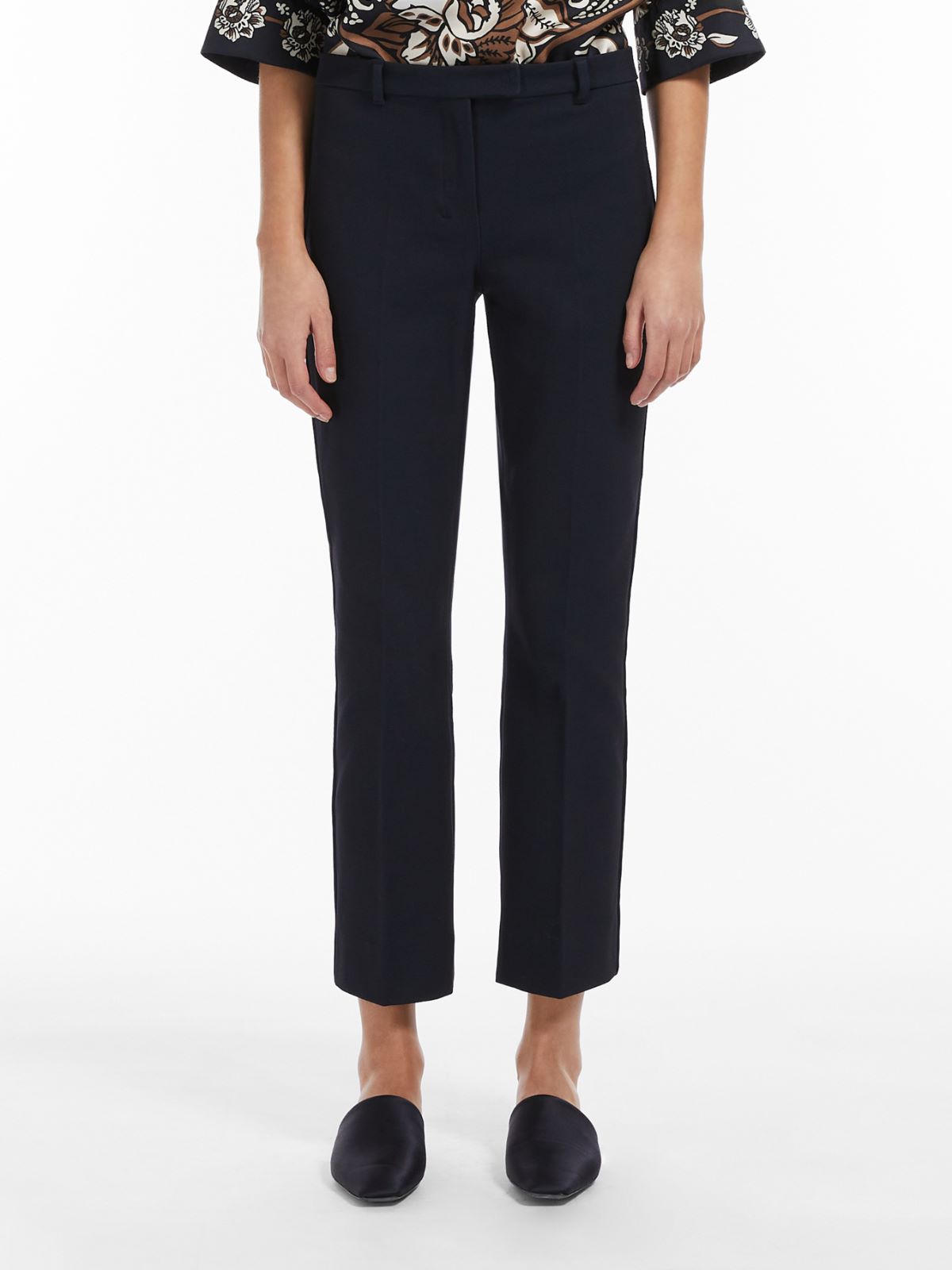 Stretch cotton-blend trousers - MIDNIGHTBLUE - Max Mara - 2