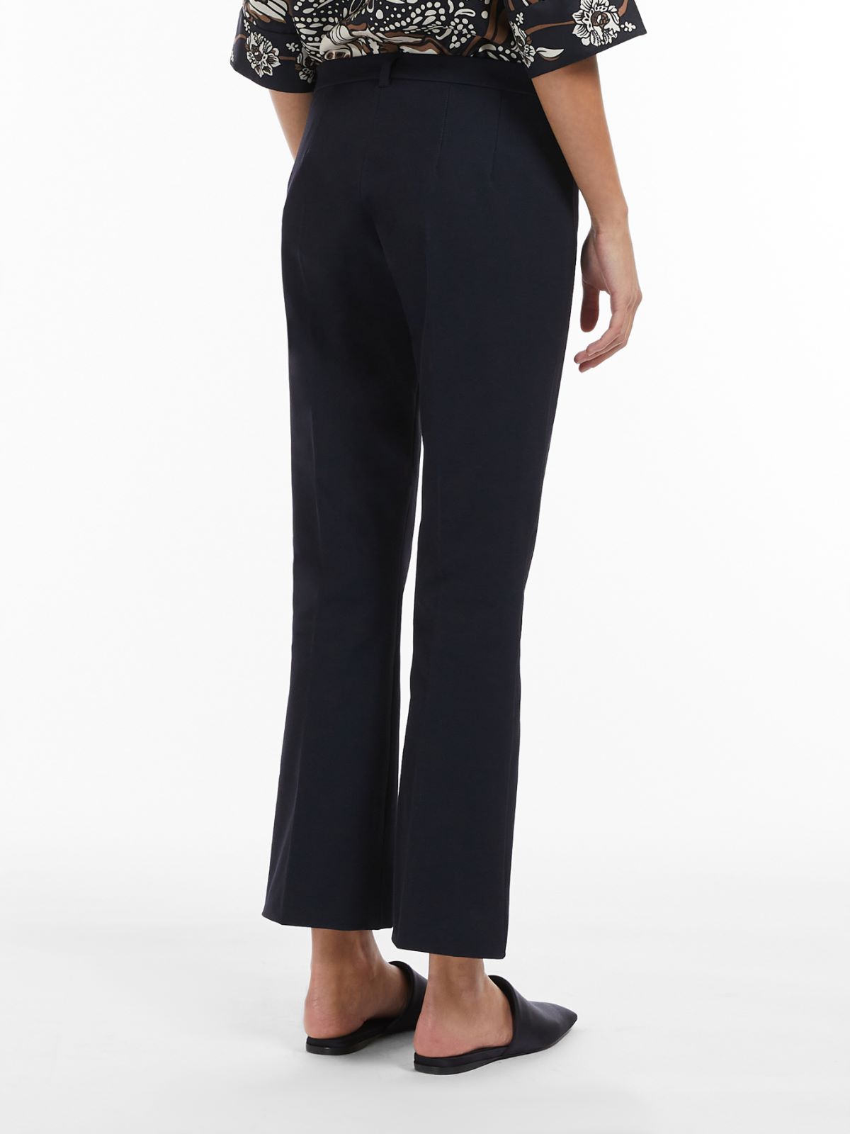 Stretch cotton-blend trousers - MIDNIGHTBLUE - Max Mara - 3