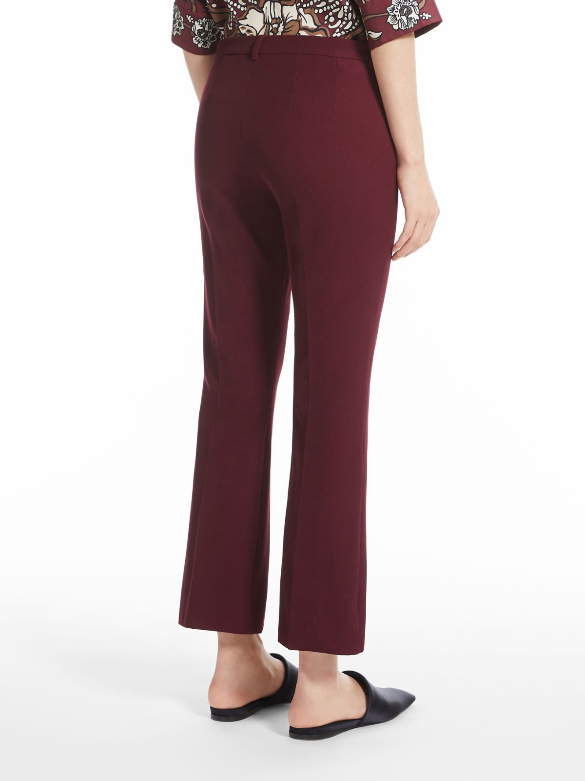 Stretch cotton-blend trousers - DARK RED - Max Mara - 3