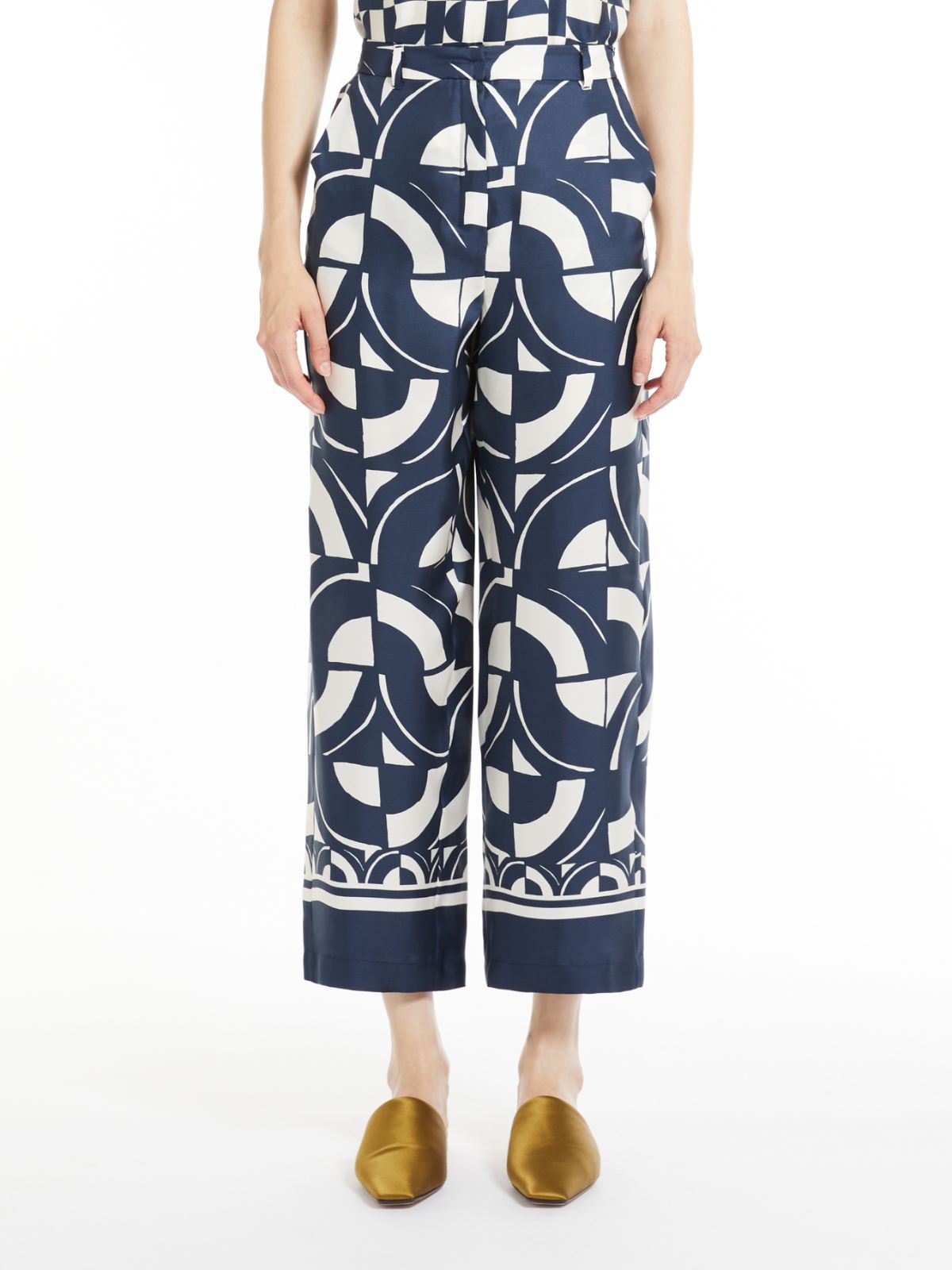 Printed silk trousers - MIDNIGHTBLUE - Max Mara - 2