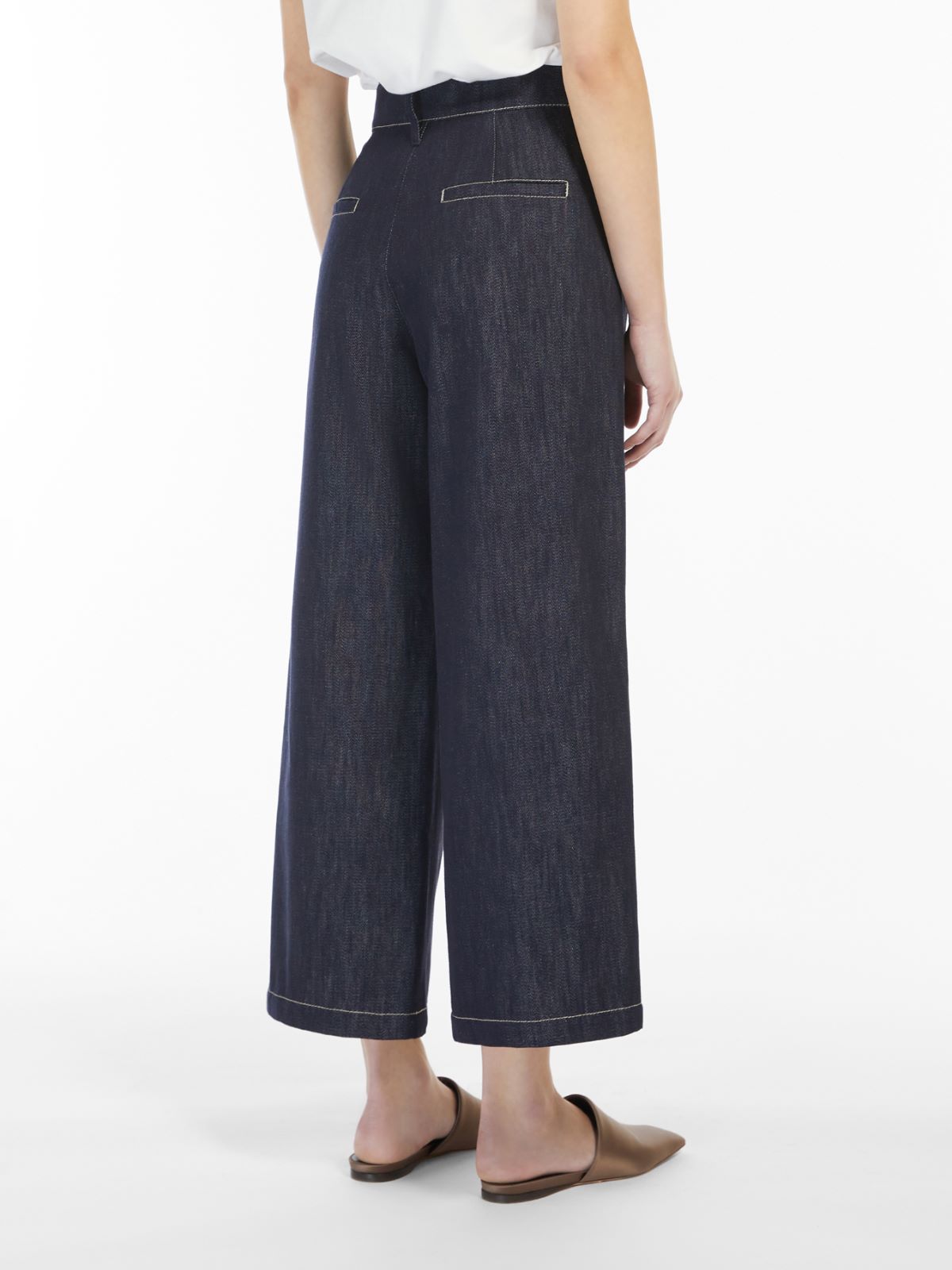 Baumwollhose in Denim-Optik - NACHTBLAU - Max Mara - 3