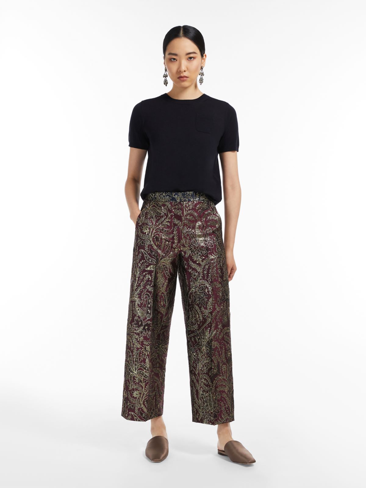 Jacquard trousers - RED BROWN - Max Mara
