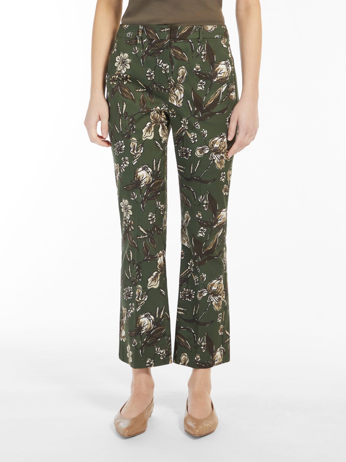 Printed satin trousers - SAGE GREEN - Max Mara - 2