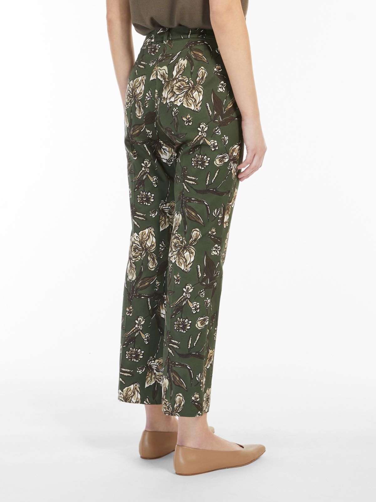 Printed satin trousers - SAGE GREEN - Max Mara - 3