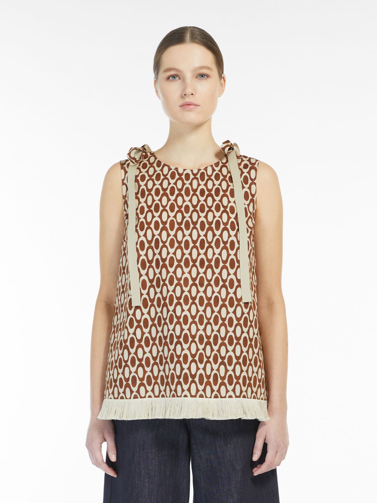 Printed cotton top - TOBACCO - Max Mara - 2