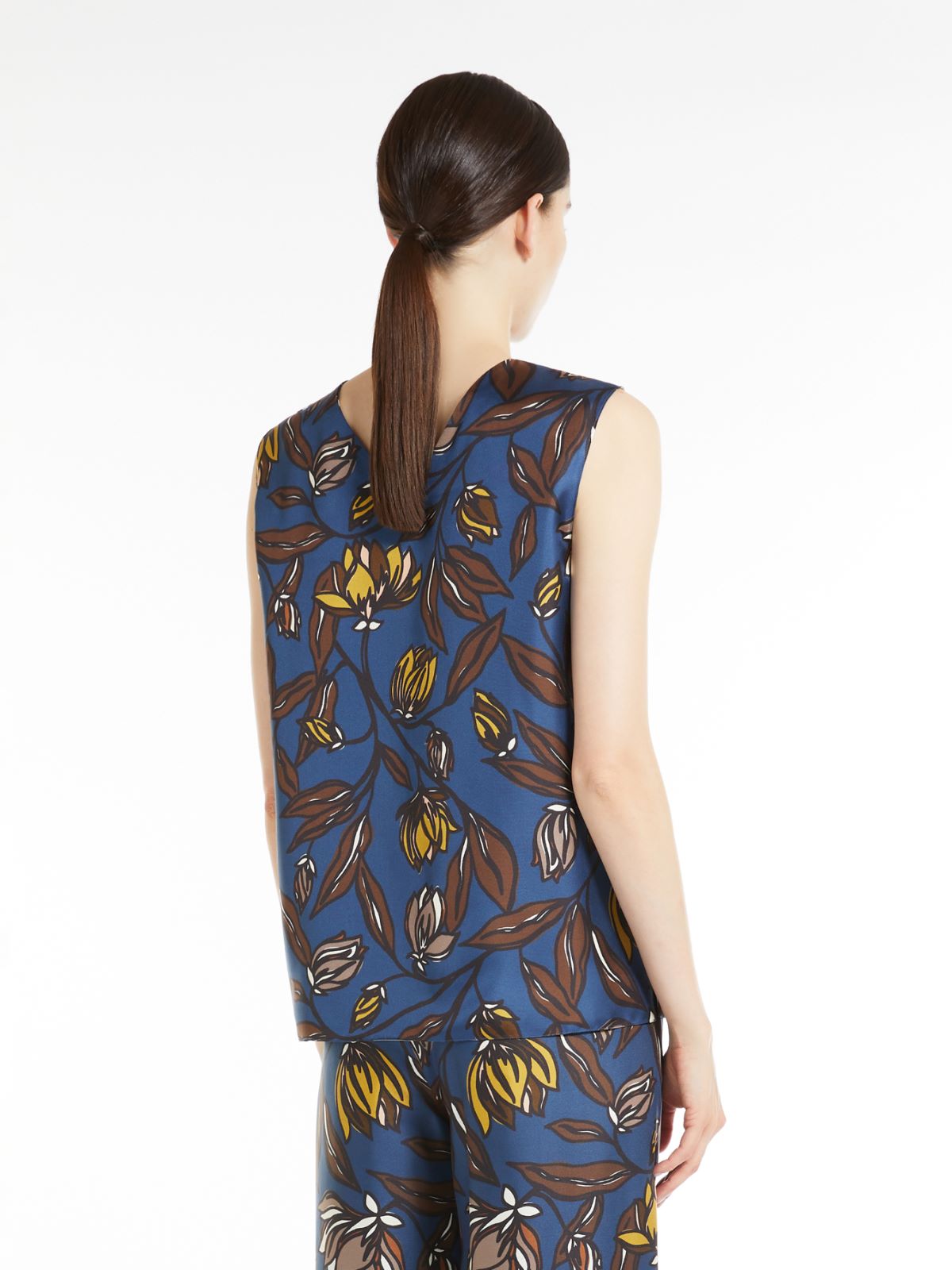 Reversible printed silk top - MIDNIGHTBLUE - Max Mara - 3