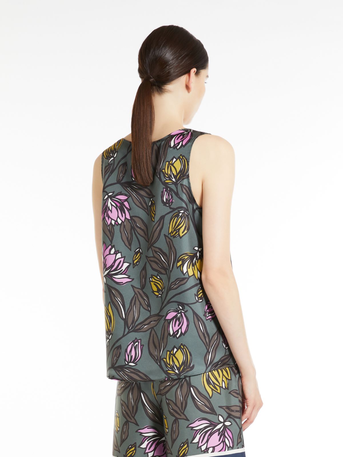 Printed silk top - KAKI - Max Mara - 3