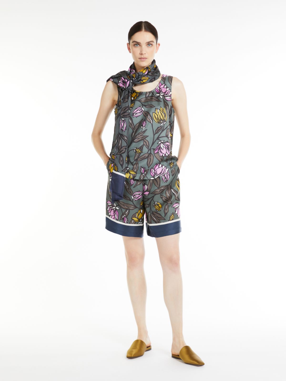 Printed silk top - KAKI - Max Mara