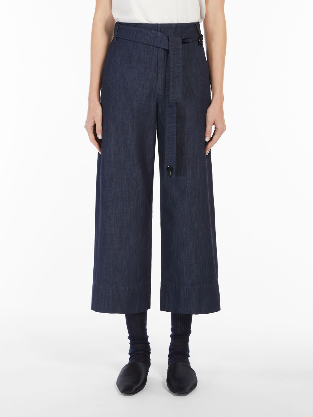 Cotton denim trousers - MIDNIGHTBLUE - Max Mara - 2