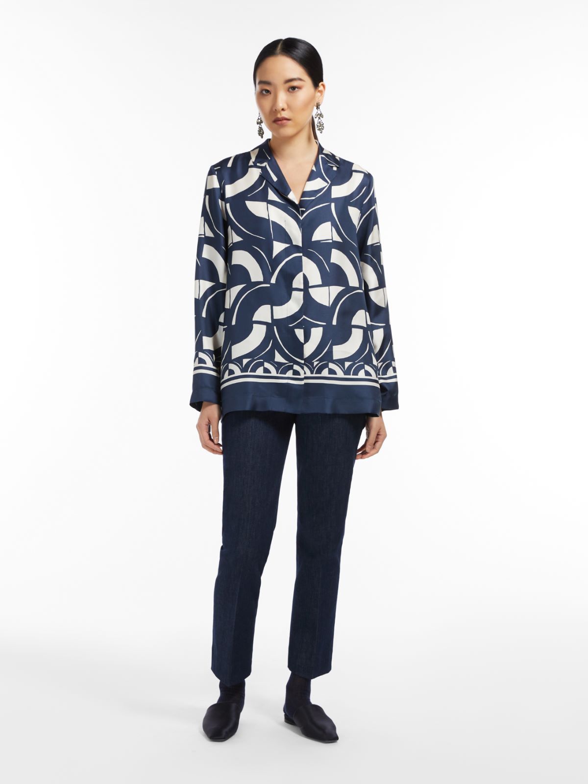 Cotton denim trousers - MIDNIGHTBLUE - Max Mara