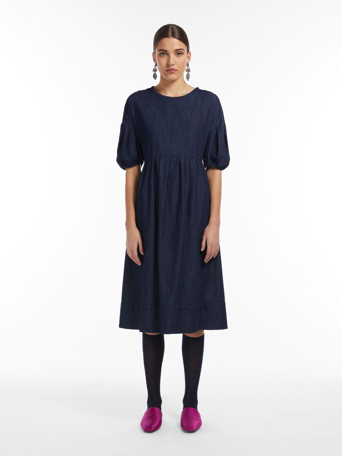 Cotton denim dress - MIDNIGHTBLUE - Max Mara - 2
