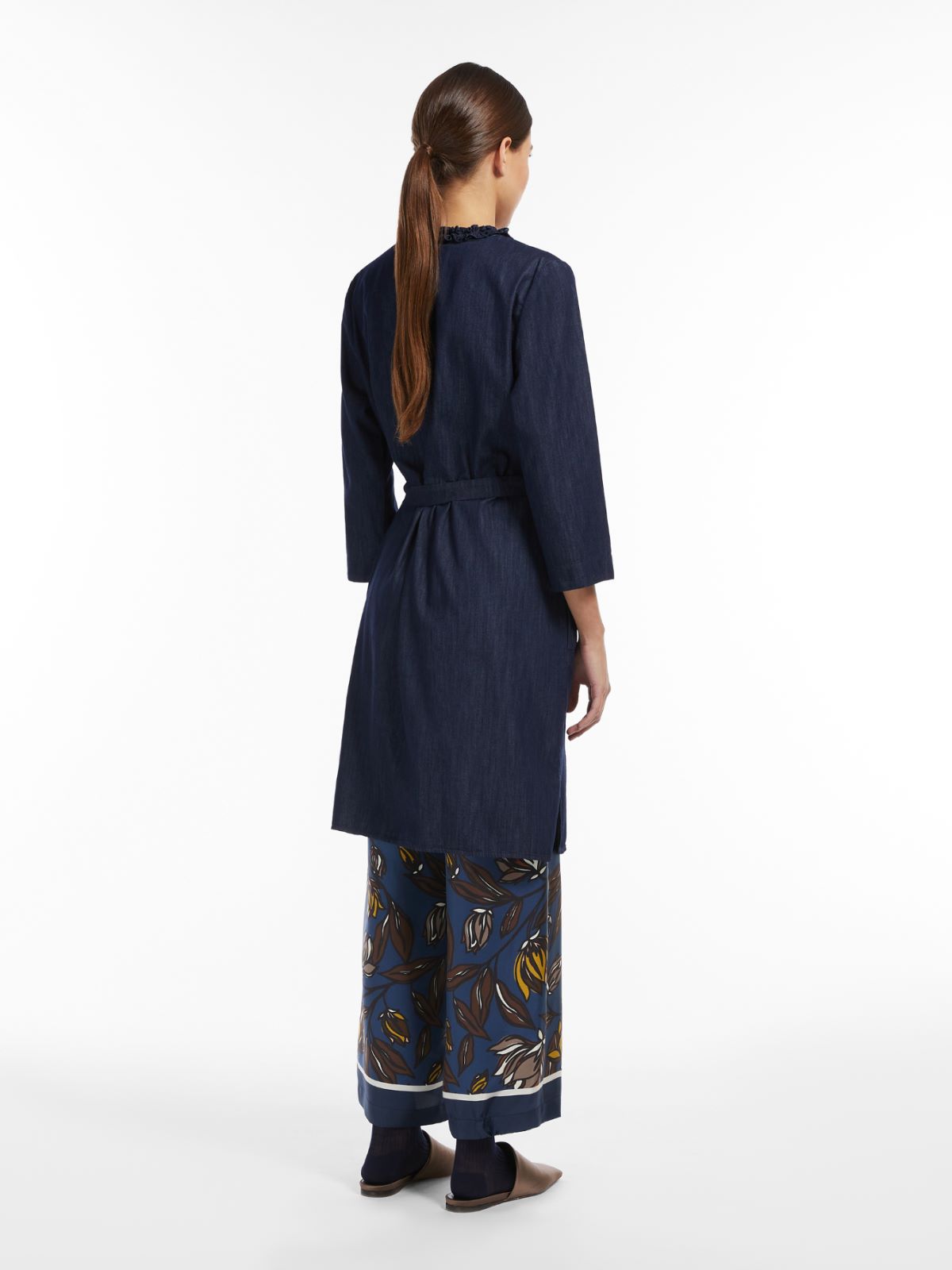 Cotton denim dress - MIDNIGHTBLUE - Max Mara - 3