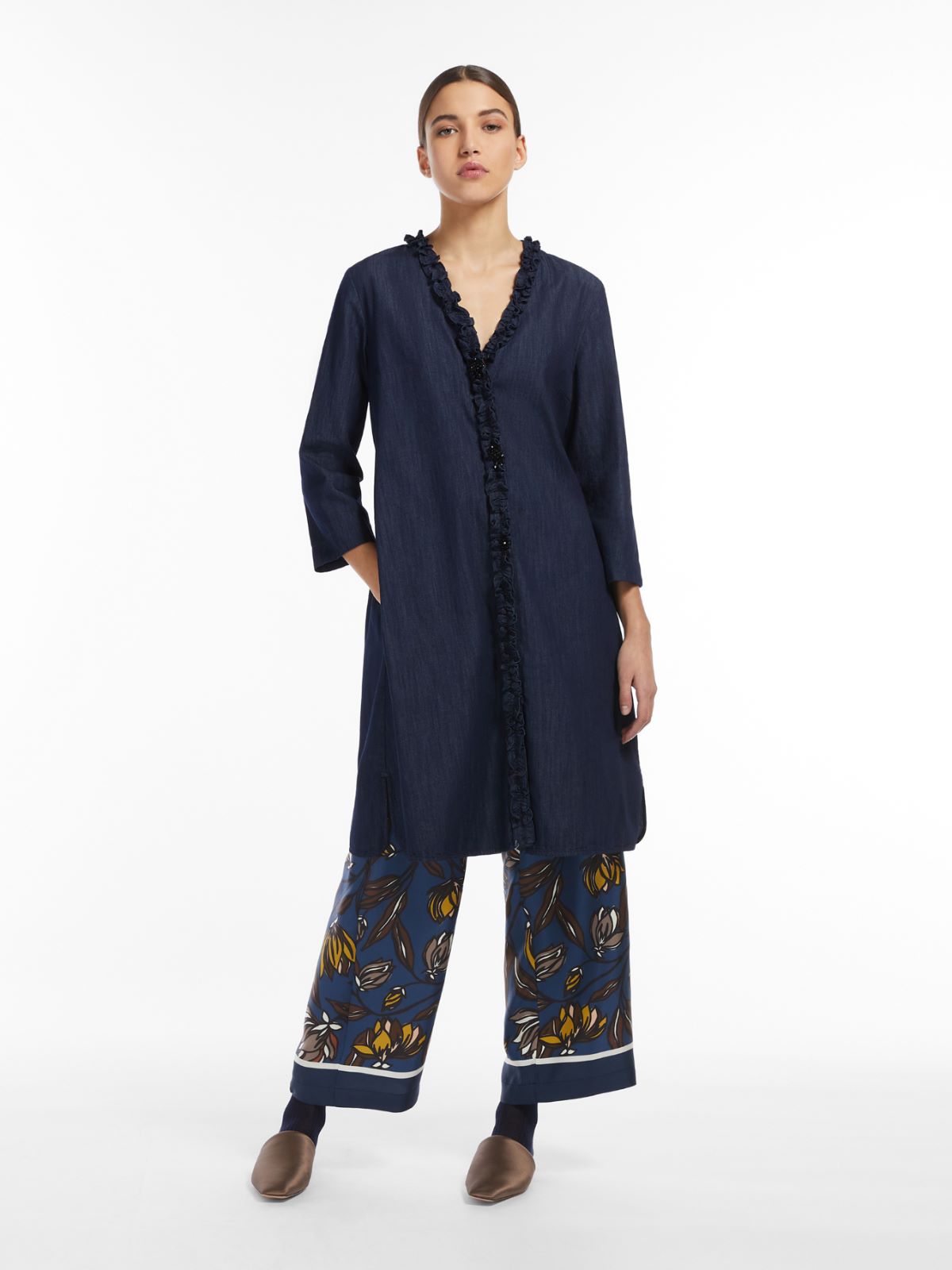 Cotton denim dress - MIDNIGHTBLUE - Max Mara