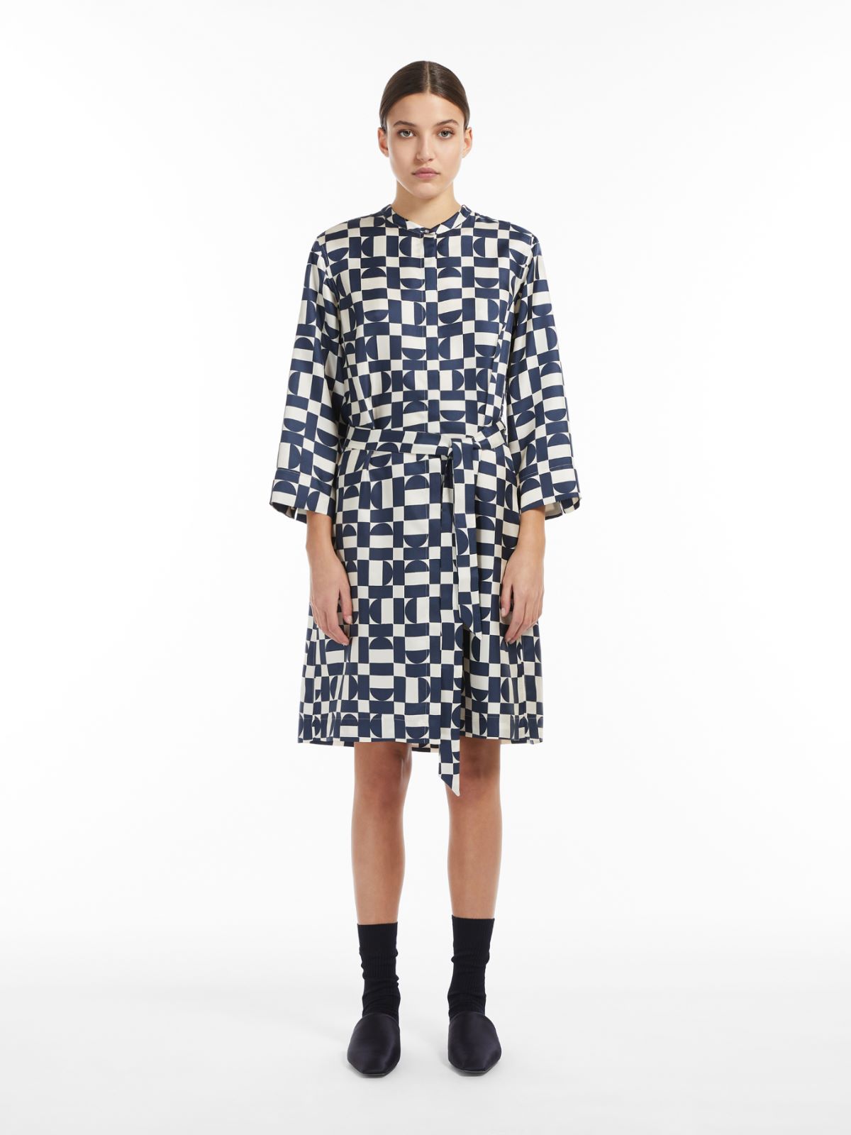 Printed silk dress - MIDNIGHTBLUE - Max Mara - 2