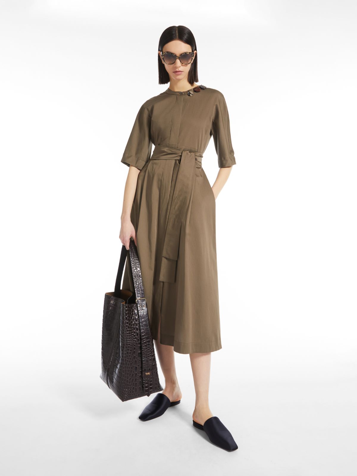Sateen dress - SAGE GREEN - Max Mara
