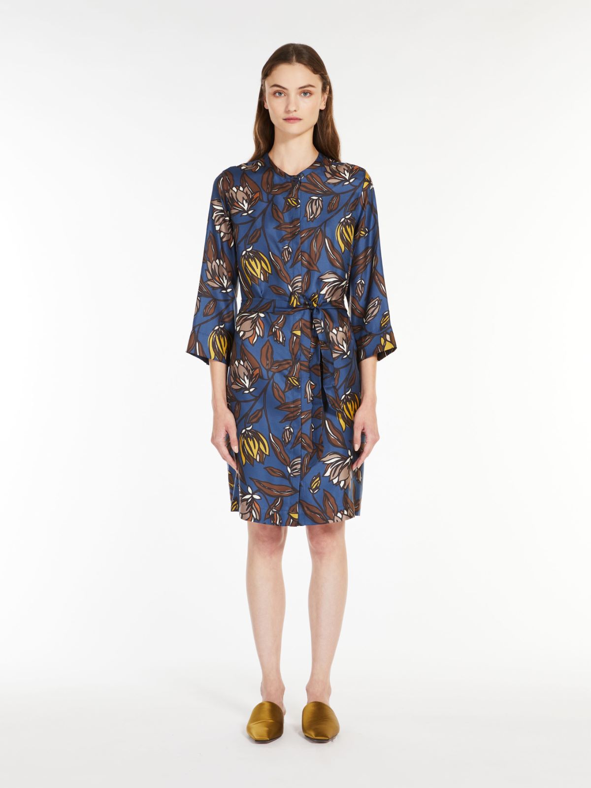 Printed silk dress - MIDNIGHTBLUE - Max Mara - 2
