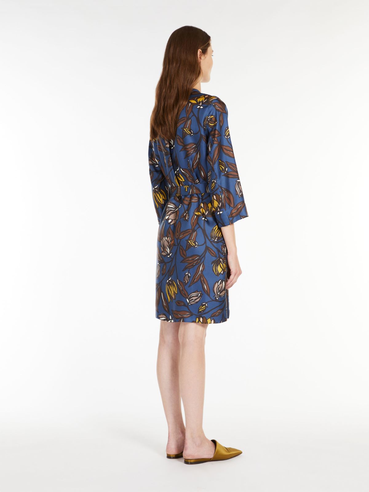 Printed silk dress - MIDNIGHTBLUE - Max Mara - 3