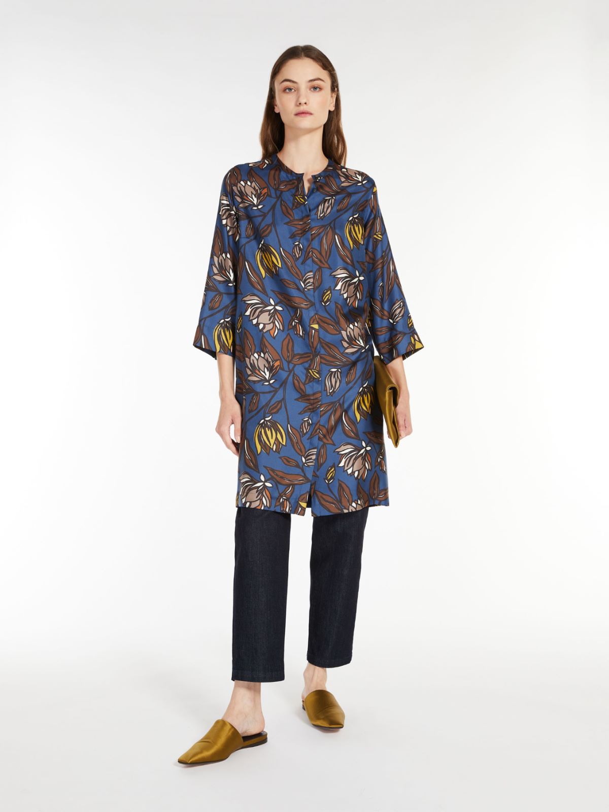 Printed silk dress - MIDNIGHTBLUE - Max Mara