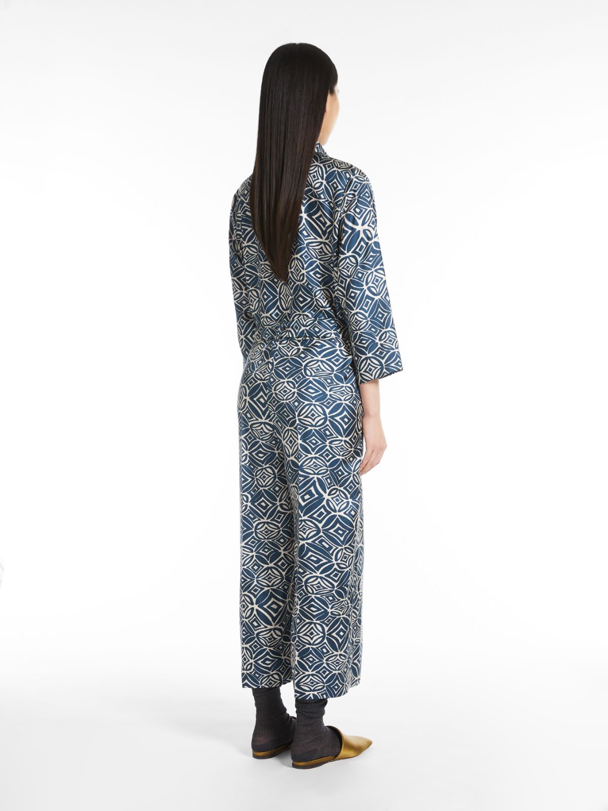 Printed silk jumpsuit - MIDNIGHTBLUE - Max Mara - 3
