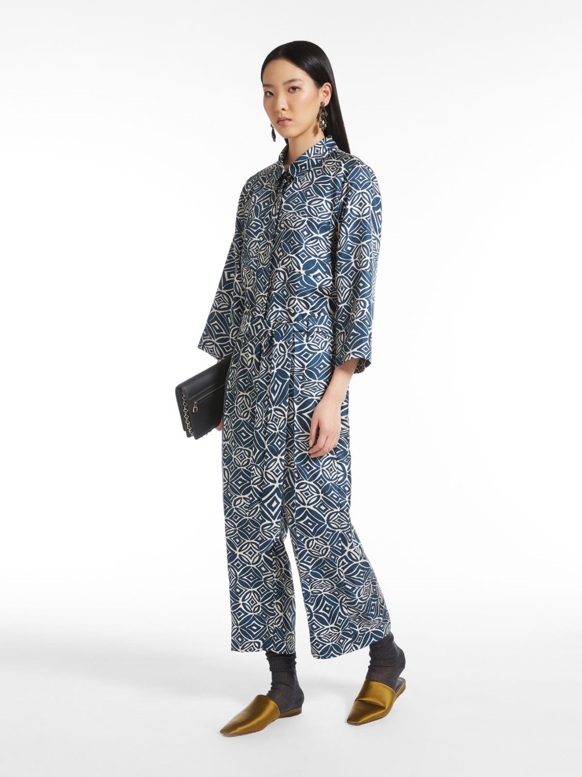 Printed silk jumpsuit - MIDNIGHTBLUE - Max Mara