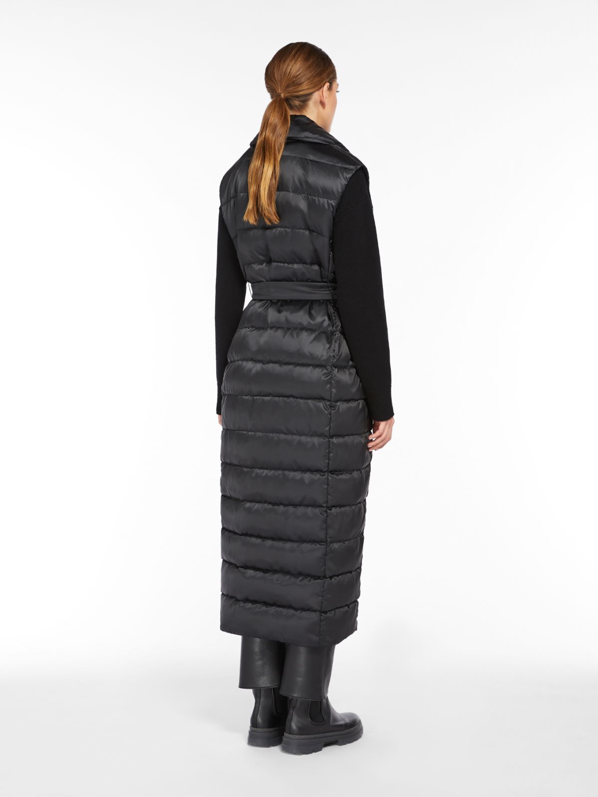 Water-repellent satin gilet - BLACK - Max Mara - 3