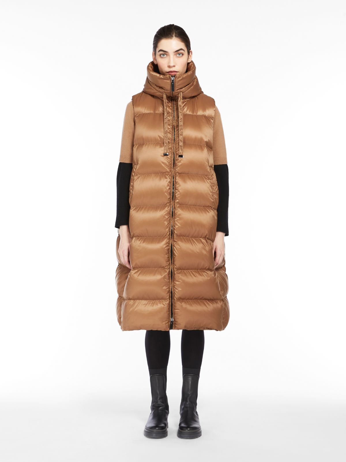 Water-repellent canvas gilet - CARAMEL - Max Mara - 2