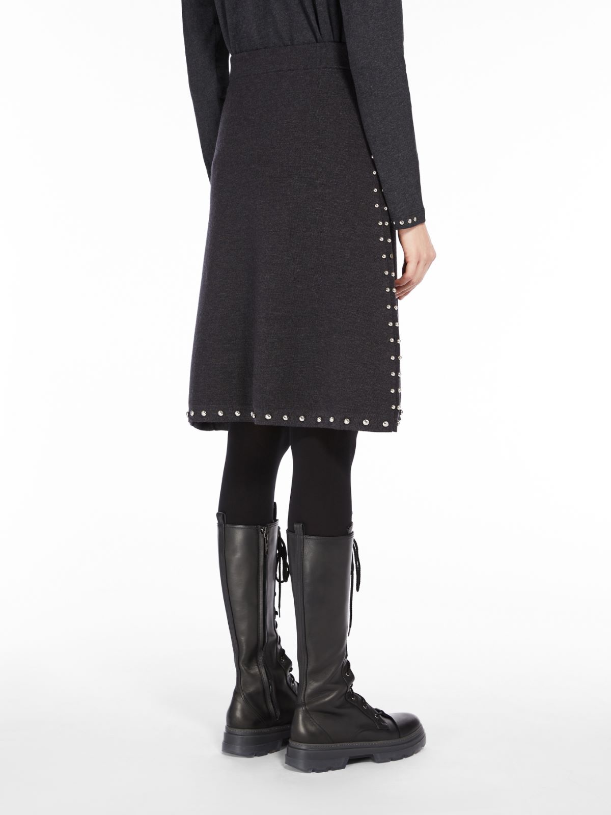 Wool yarn skirt - DARK GREY - Max Mara - 3