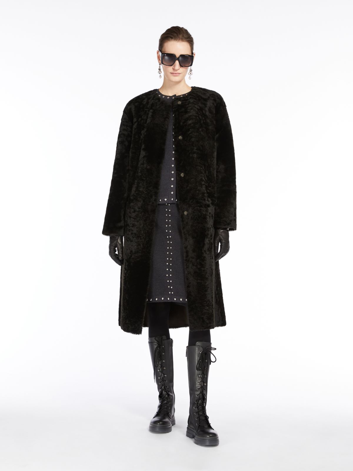Wool yarn skirt - DARK GREY - Max Mara