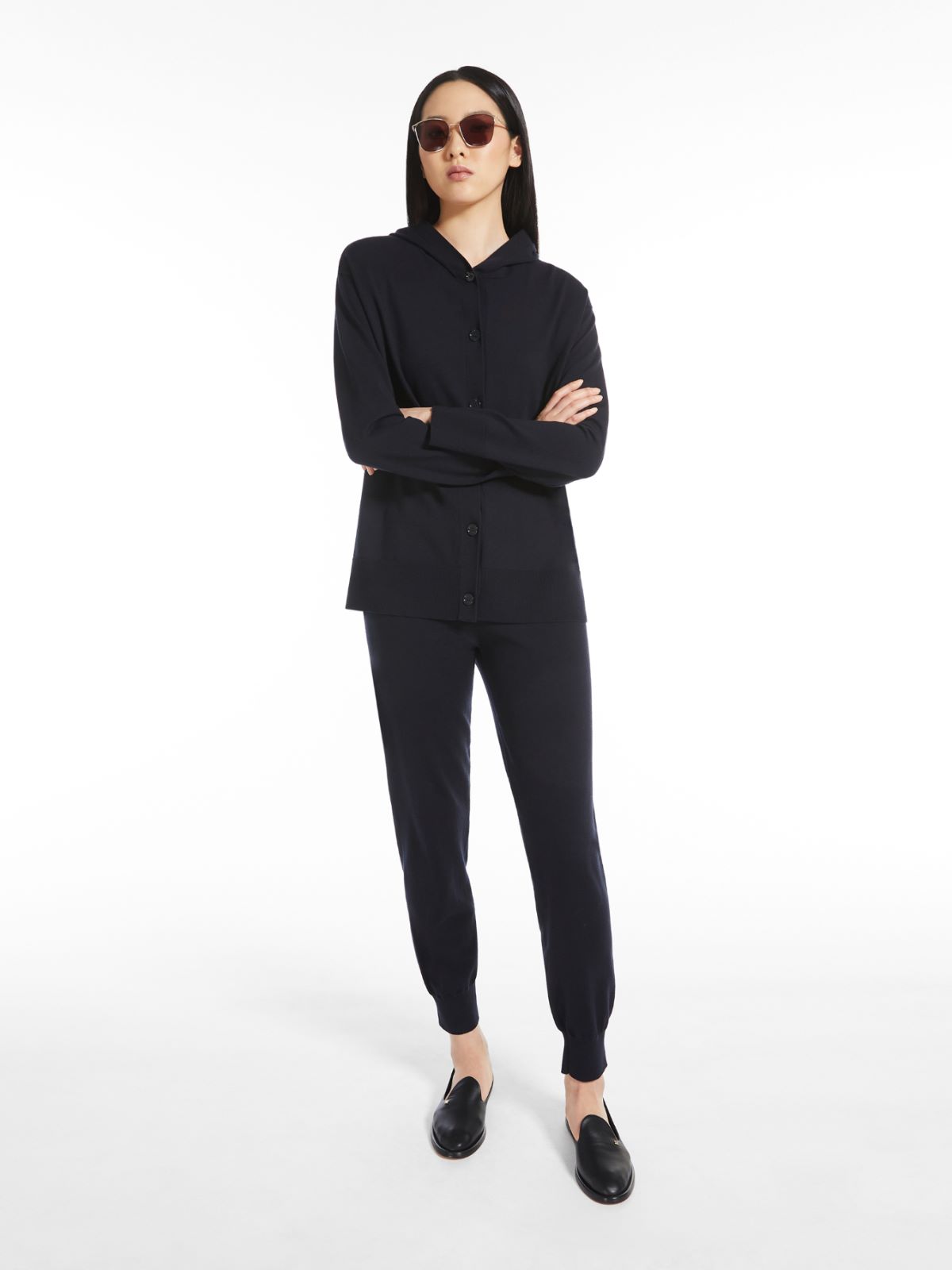 Stretch wool trousers - NAVY - Max Mara