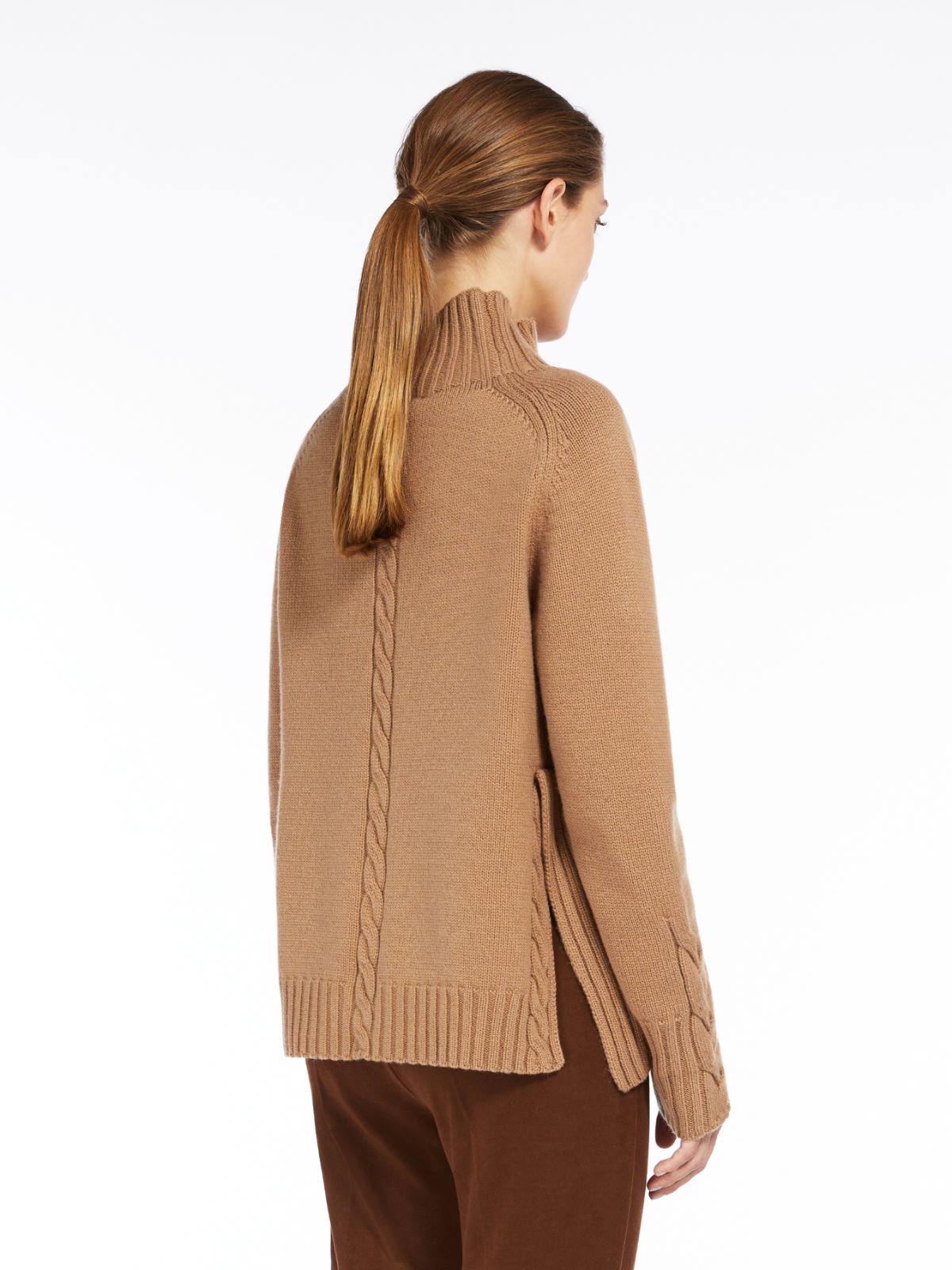 Wool and cashmere polo-neck sweater - CAMEL - Max Mara - 3
