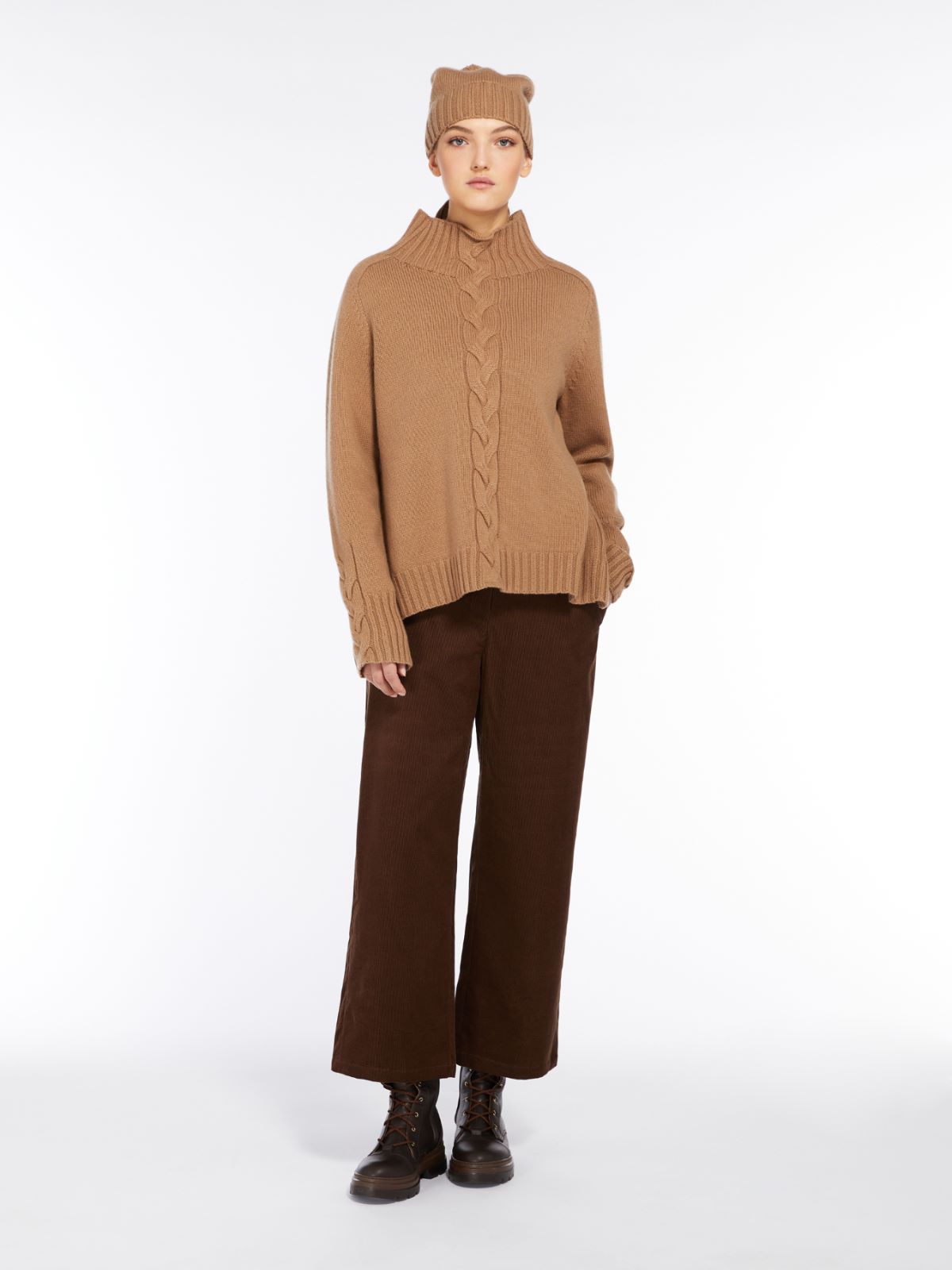 Wool and cashmere polo-neck sweater - CAMEL - Max Mara