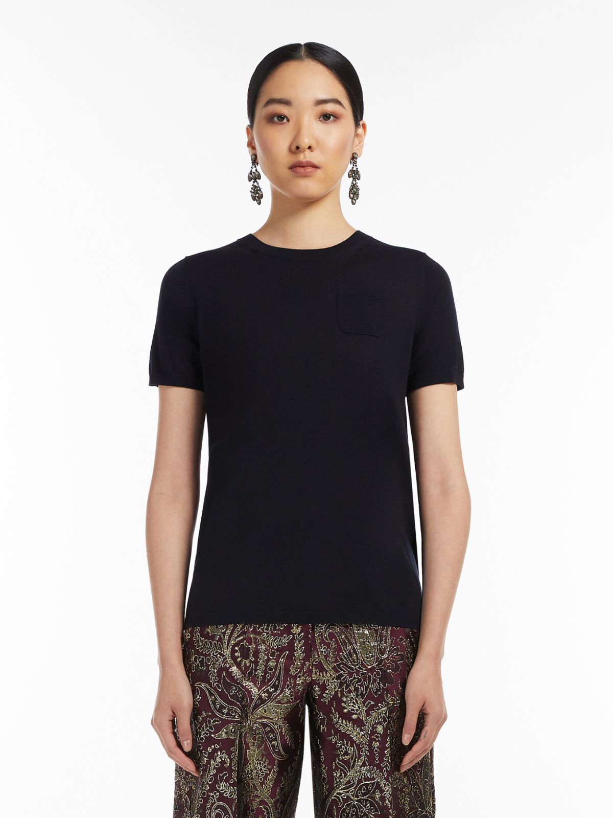 Wool T-shirt - NAVY - Max Mara - 2