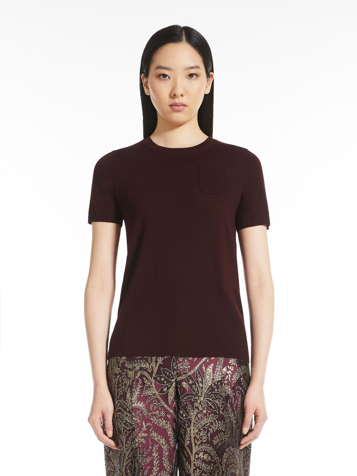Wool T-shirt - DARK RED - Max Mara - 2