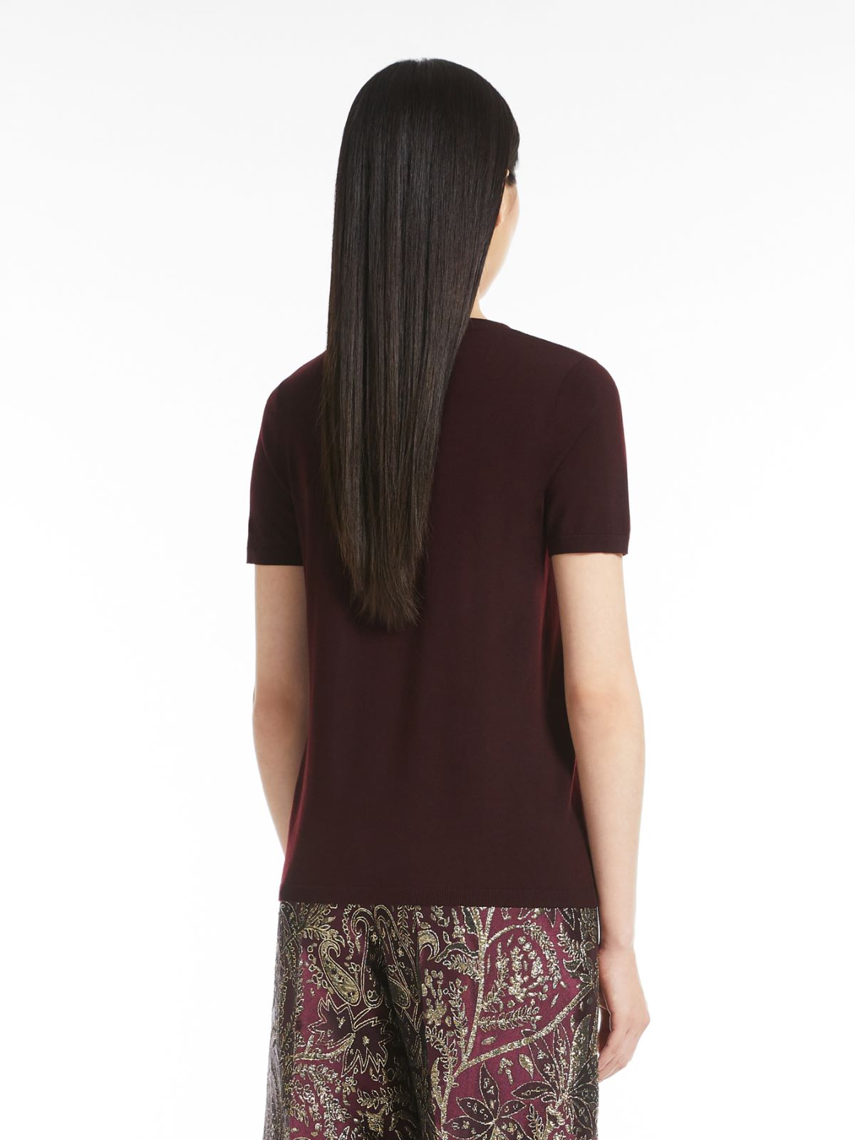 Wool T-shirt - DARK RED - Max Mara - 3