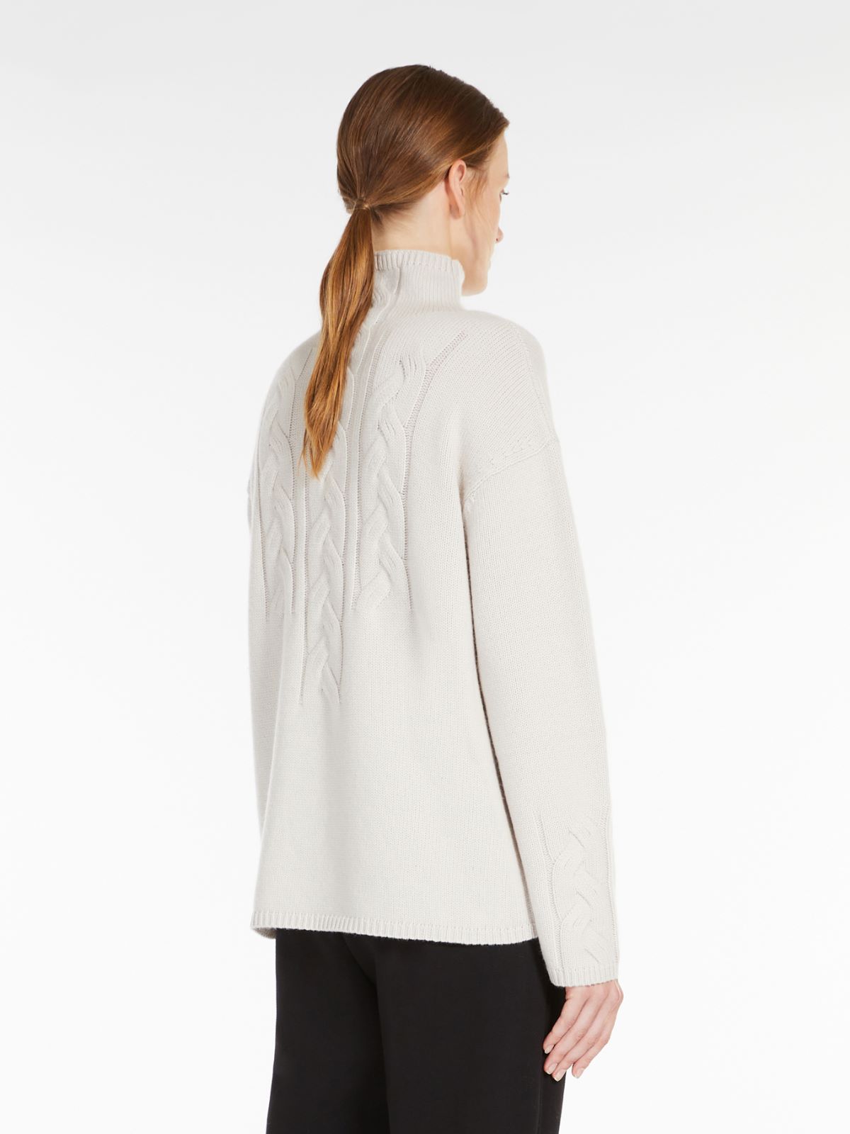 Wool and cashmere polo-neck sweater - ECRU - Max Mara - 3