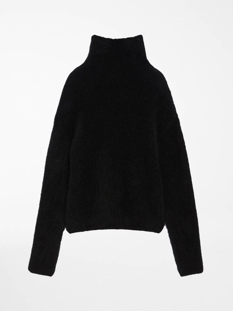 Angora polo-neck sweater - BLACK - Max Mara