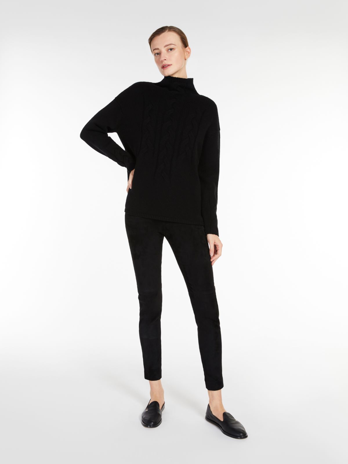 Suede trousers - BLACK - Max Mara