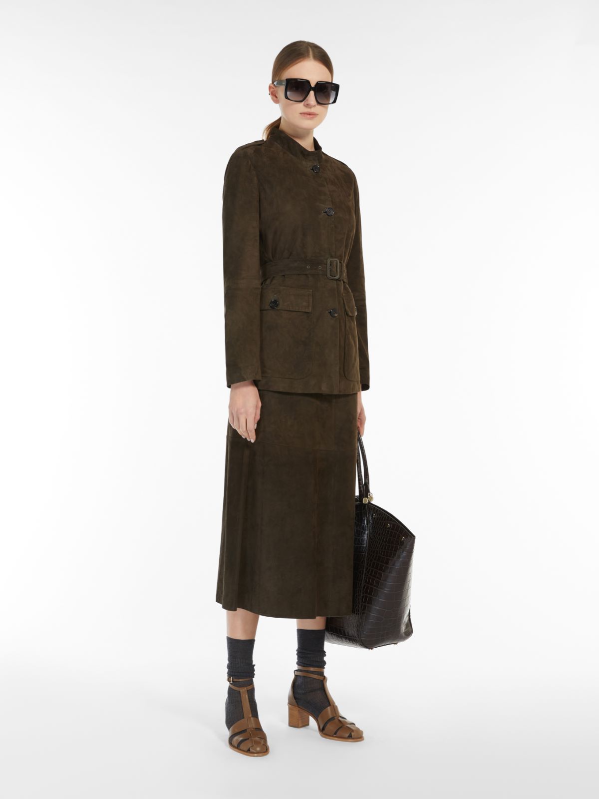 Jacke aus Wildleder - DUNKELGRAU - Max Mara