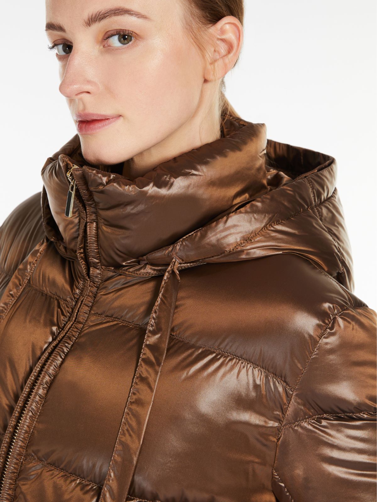 Water-repellent canvas down jacket - GOLD - Max Mara - 3