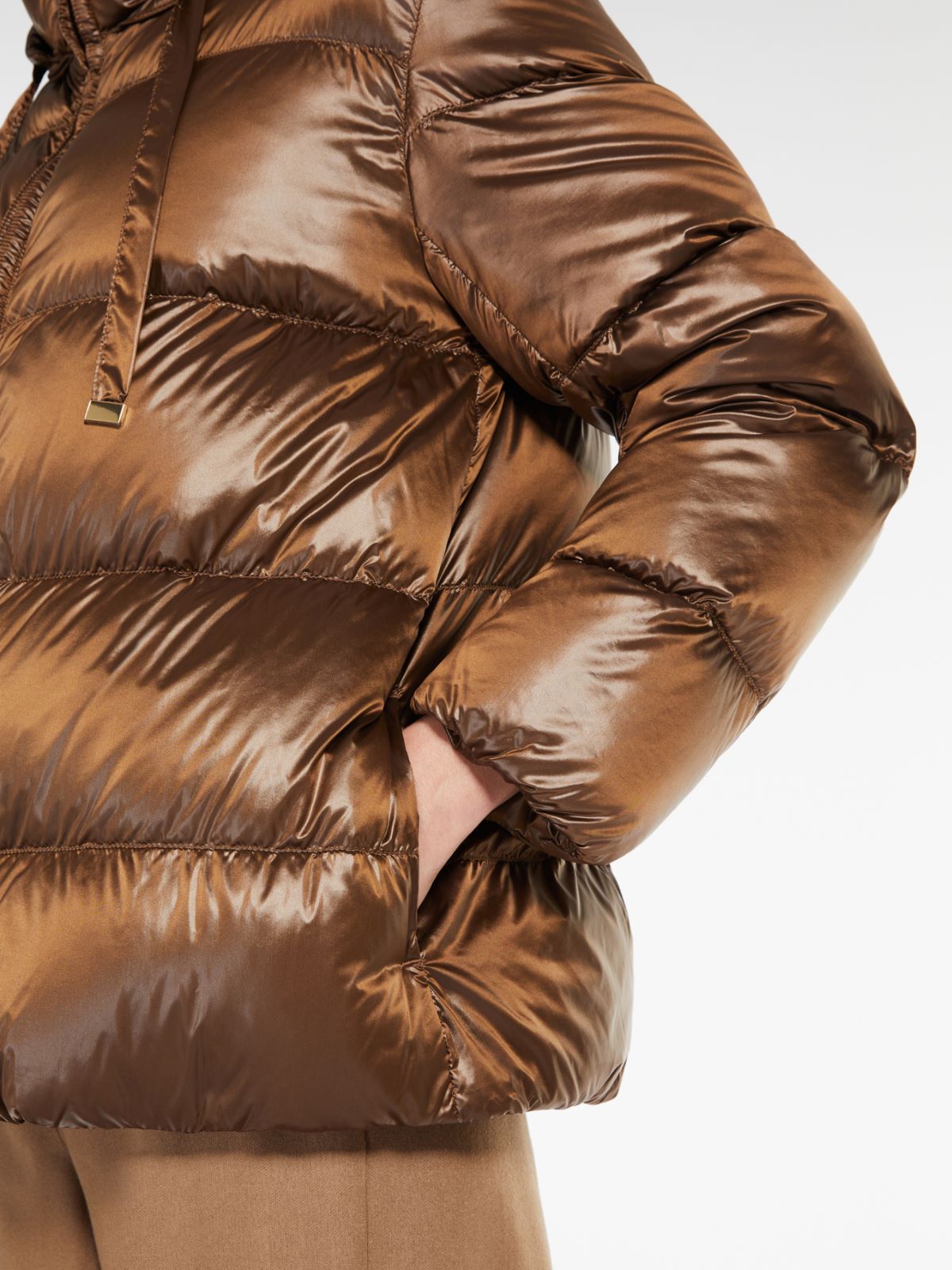 Water-repellent canvas down jacket - GOLD - Max Mara - 4