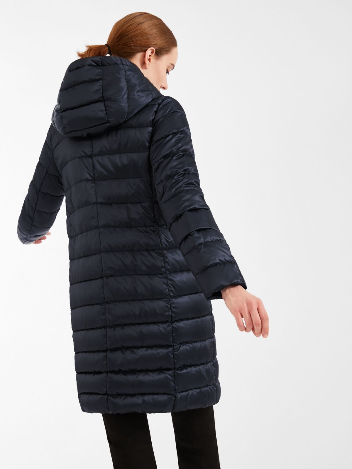 Reversible robe coat in water-resistant satin - MIDNIGHTBLUE - Max Mara - 3