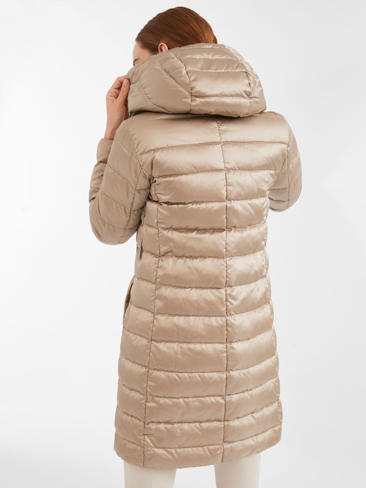 Reversible robe coat in water-resistant satin - BEIGE - Max Mara - 3