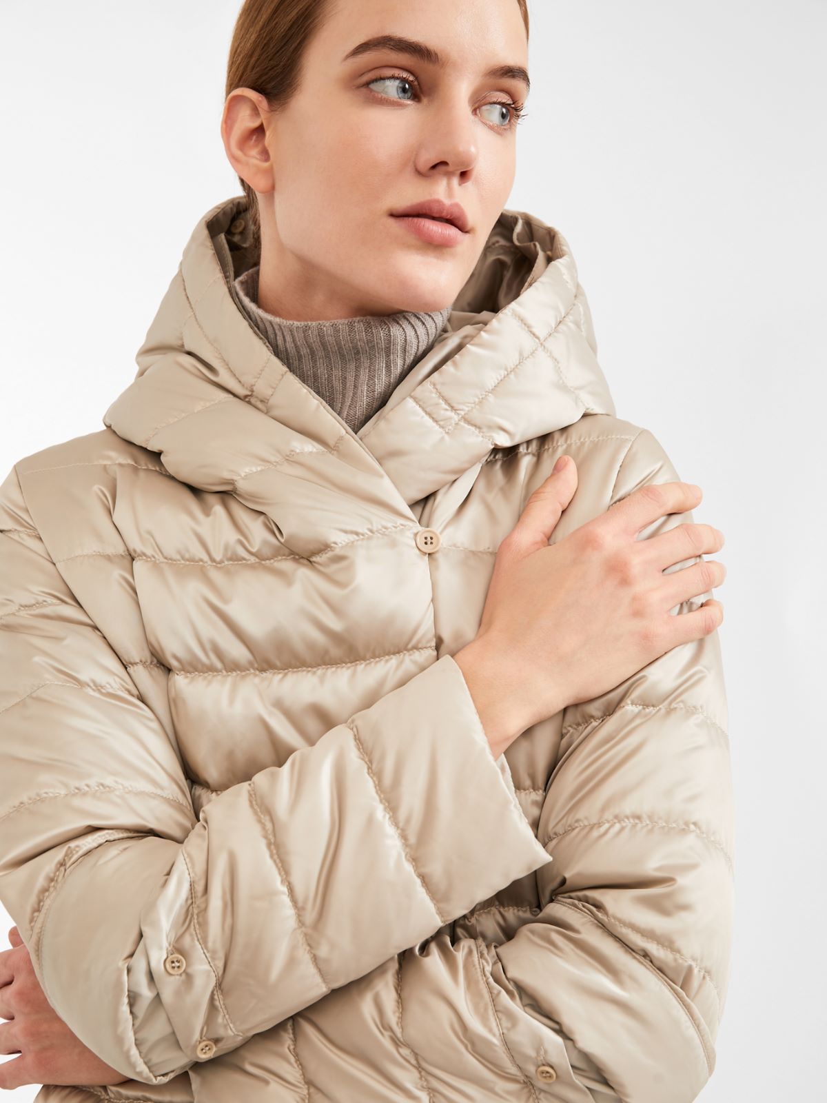Reversible robe coat in water-resistant satin - LIGHT - Max Mara - 4