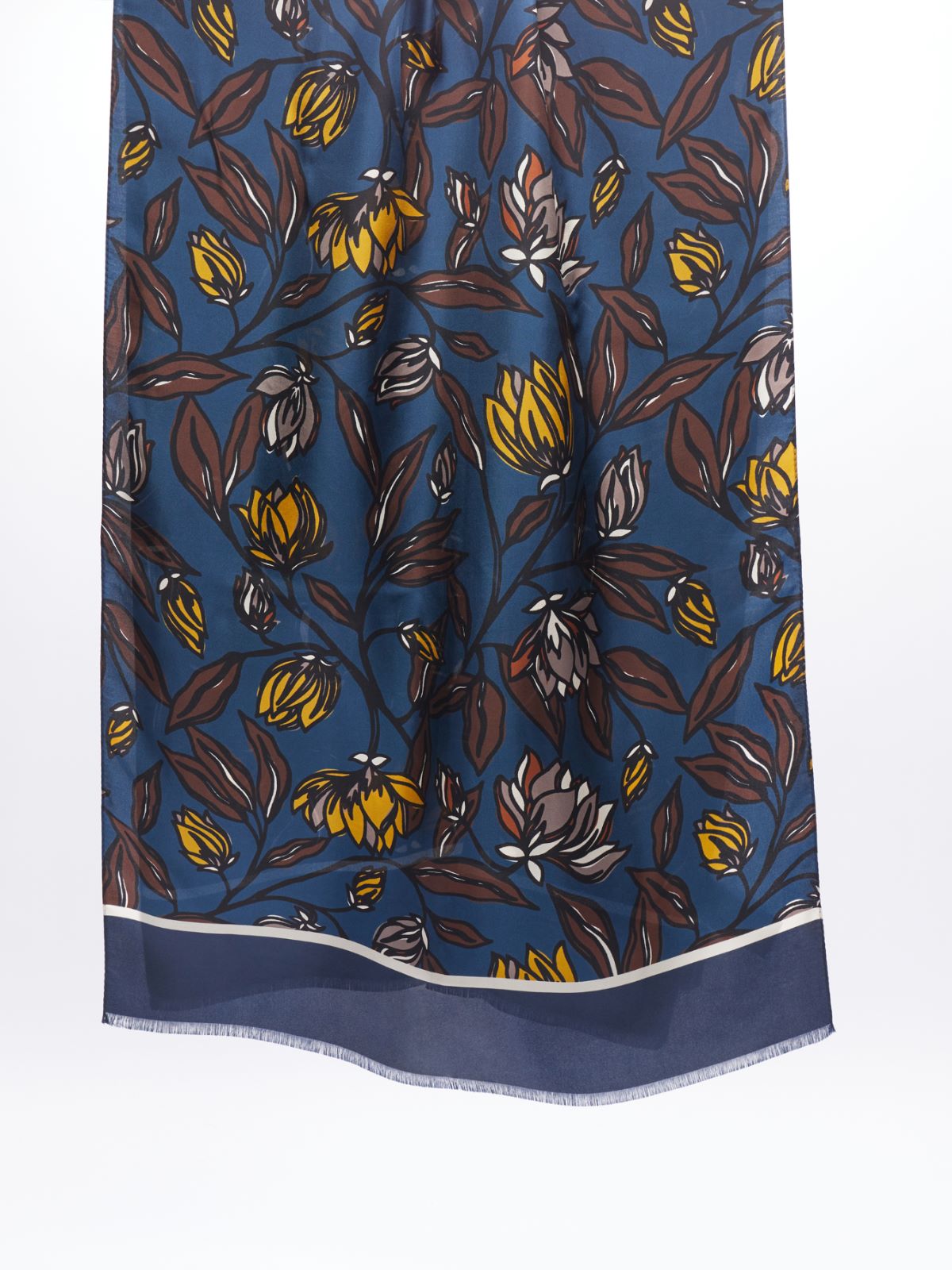 Printed silk scarf - NAVY - Max Mara