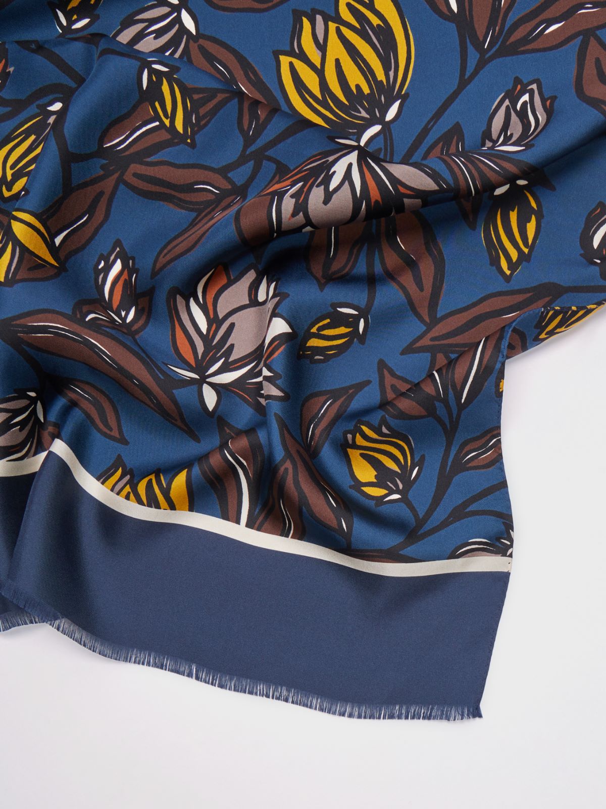 Printed silk scarf - NAVY - Max Mara - 3