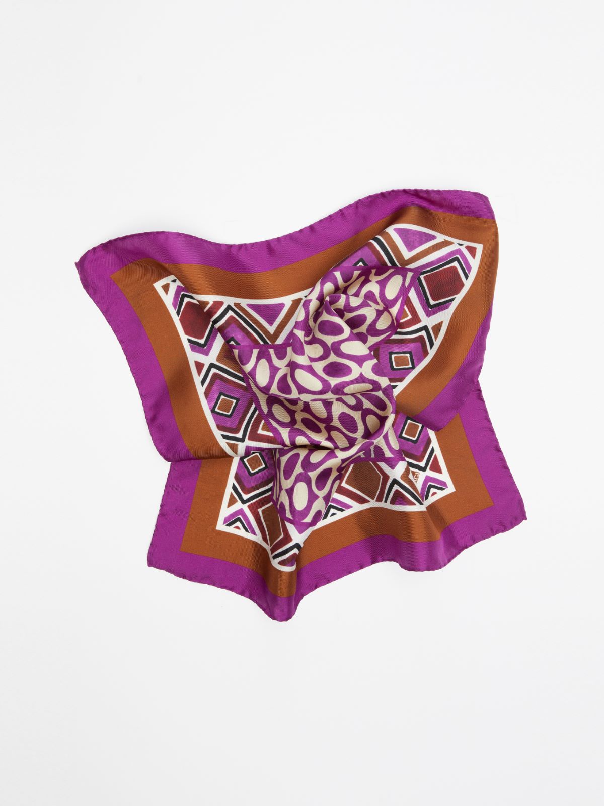 Printed silk neckerchief - CYCLAMEN - Max Mara - 3