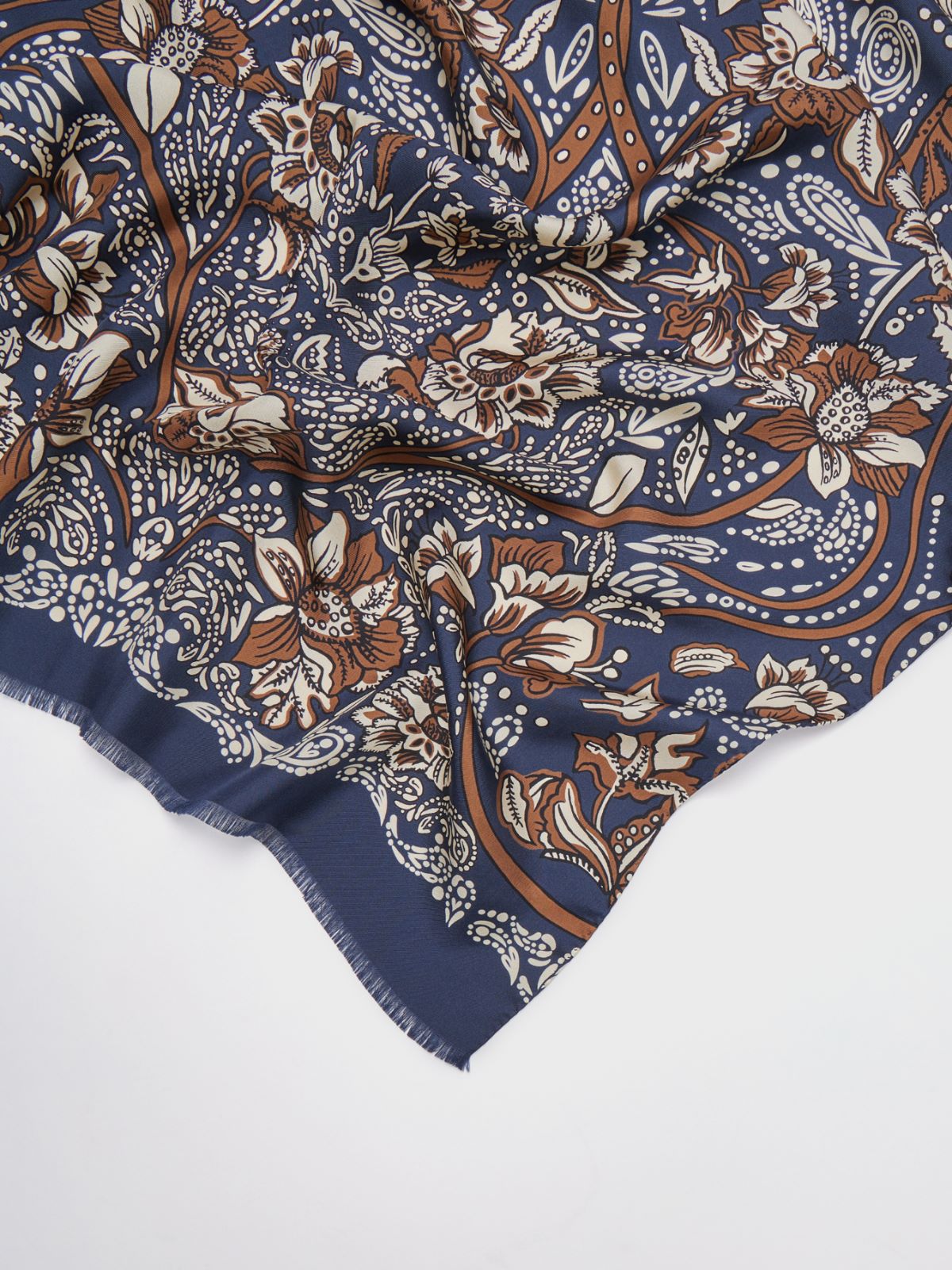 Printed silk stole - MIDNIGHTBLUE - Max Mara - 3