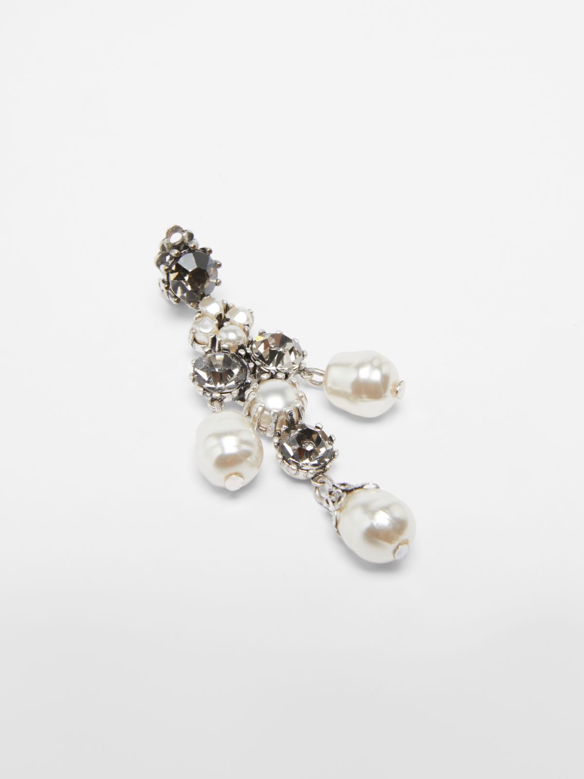 Pearl and rhinestone earrings - MEDIUM GREY - Max Mara - 2