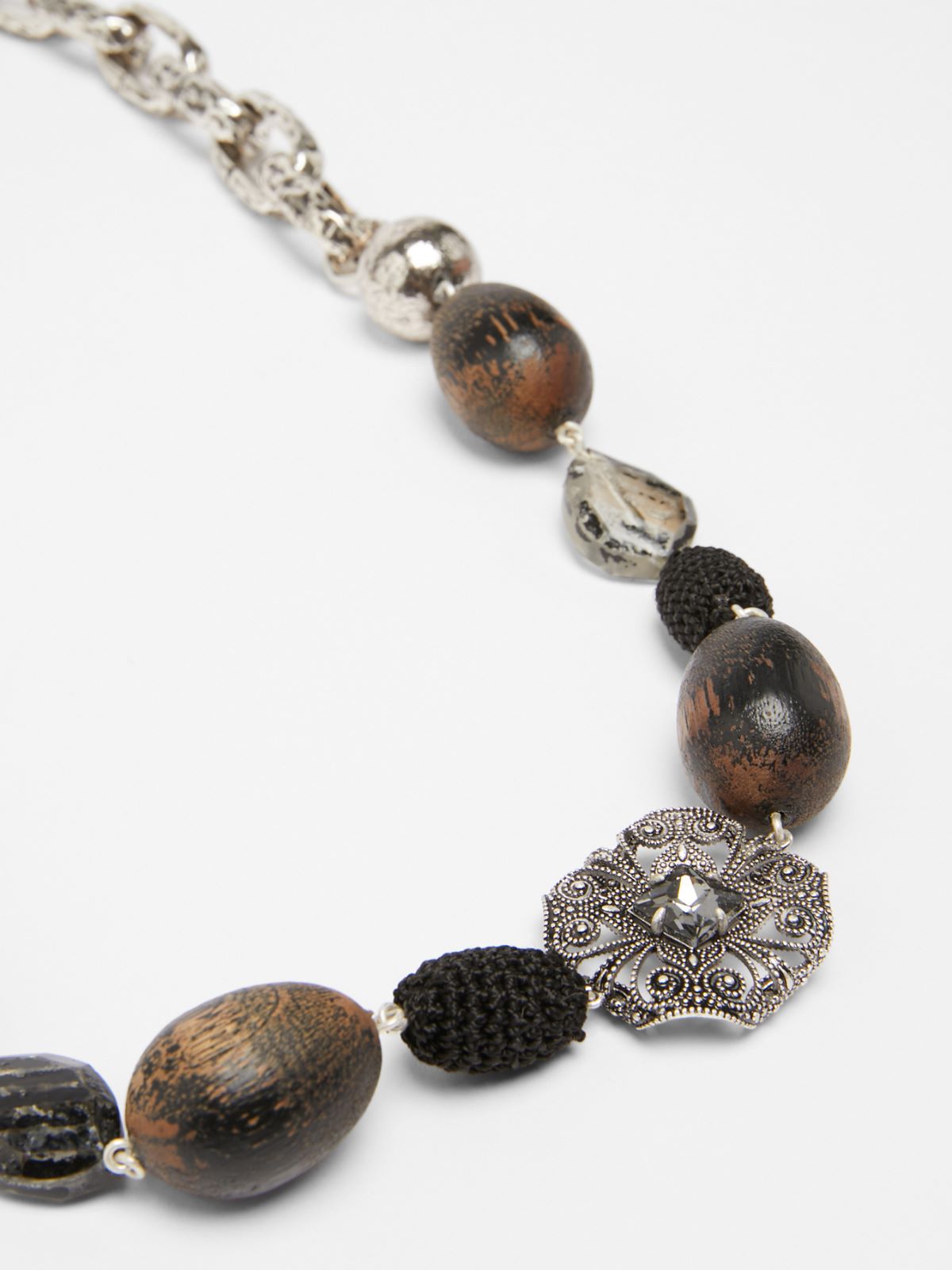 Metal and resin chain necklace - SILVER - Max Mara - 2