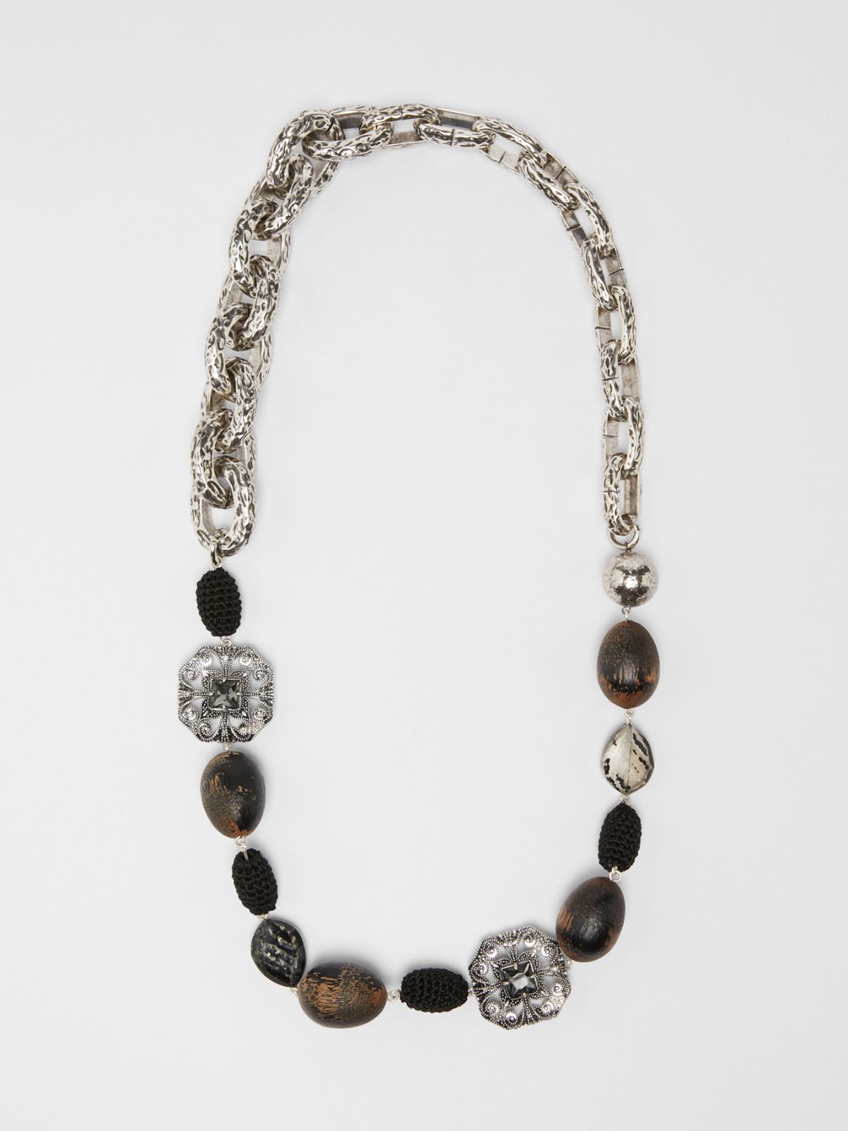 Metal and resin chain necklace - SILVER - Max Mara